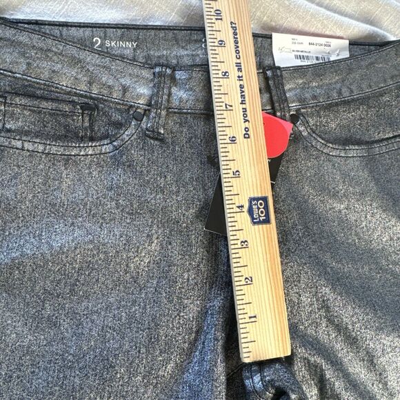 ANA Women’s Size 2 Skinny Mid Rise‎ Lightweight Pant Silver Metallic Color NWT - Picture 10 of 13